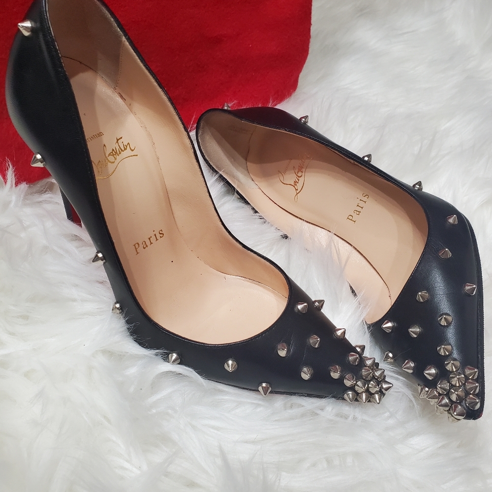 Christian Louboutin Black Studded Heels - Picture 2 of 7